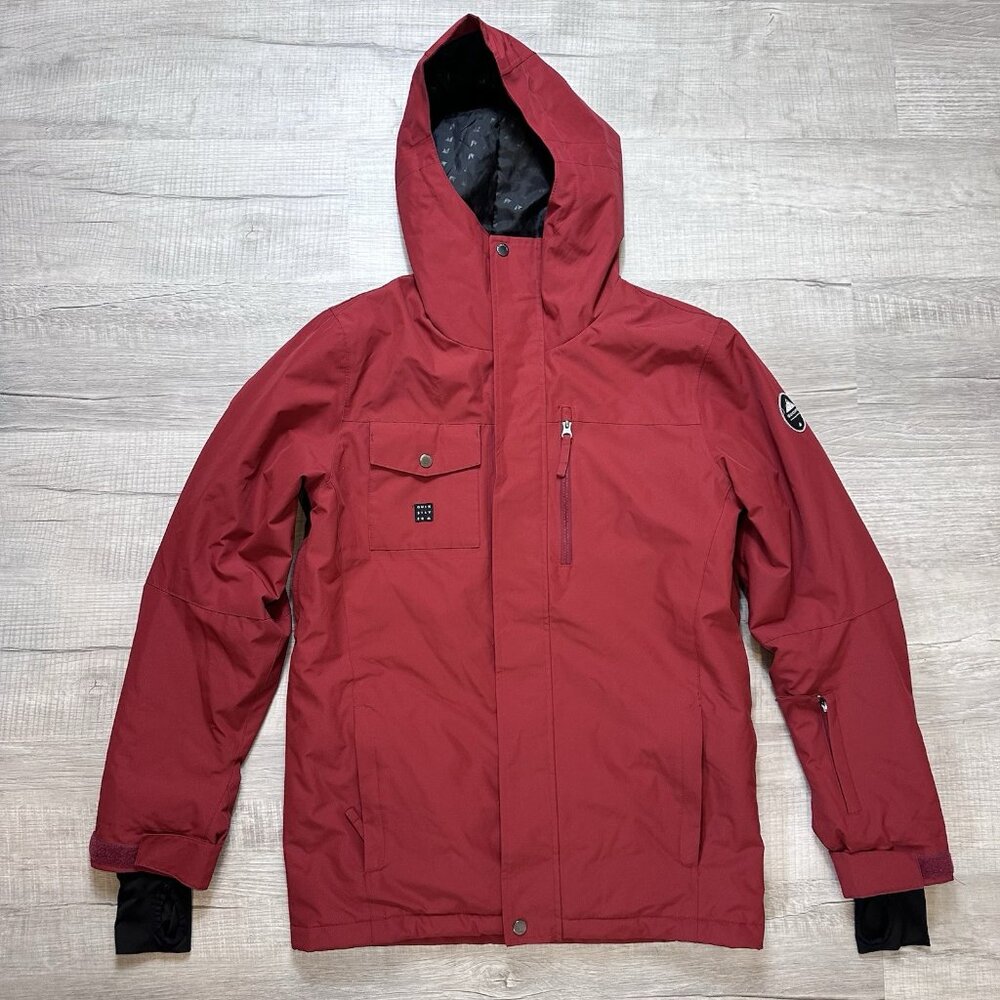 Quiksilver Mission Soli Ski Snowboard Jacket Red Men's Size Small DryFlight EUC